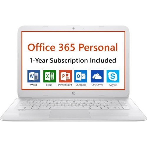  HP - Stream 14&quot; Laptop - Intel Celeron - 4GB - 32GB eMMC Flash Memory - Office 365 Personal 1-Year Subscription Included - Textured linear grooves in snow white