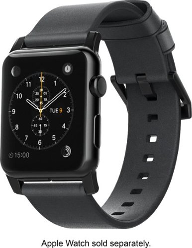  Nomad - Leather Watch Strap for Apple Watch 38mm - Slate gray with black hardware