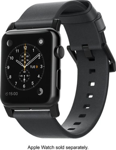  Nomad - Modern Leather Watch Strap for Apple Watch ® 42mm and 44mm - Slate gray with black hardware