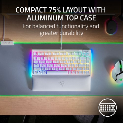 Razer BlackWidow V4 75% Wired Orange Switch Gaming Keyboard with Hot-Swappable Design - White WORLDWIDE DELIVERY