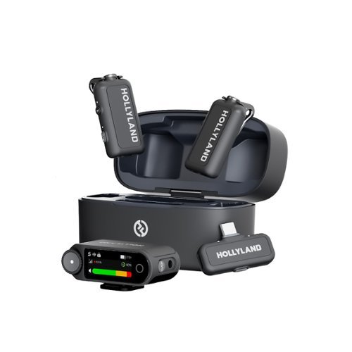 HOLLYLAND - LARK MAX 2 Combo Wireless Microphone System (Space Gray) - Black-Front_Standard 