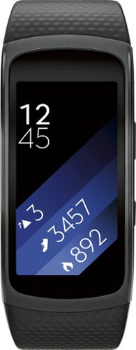  Samsung - Geek Squad Certified Refurbished Gear Fit2 Fitness Watch + Heart Rate (Large) - Black