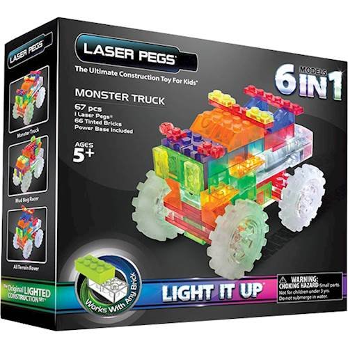  LASER PEGS - 6-In-1 Monster Truck Construction Set - Multi-Color