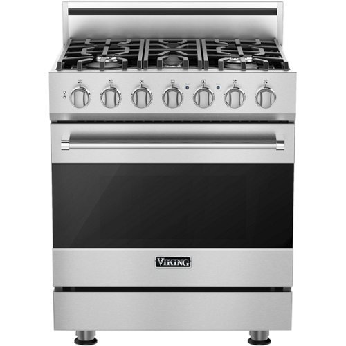 Viking - 3 Series 4.7 Cu. Ft. Self-Cleaning Freestanding Dual Fuel Convection Range - Stainless steel