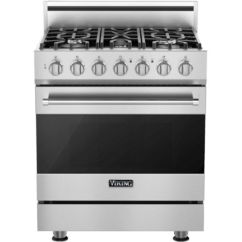 Viking - 3 Series 4.7 Cu. Ft. Self-Cleaning Freestanding Dual Fuel LP Gas Convection Range - Stainless steel