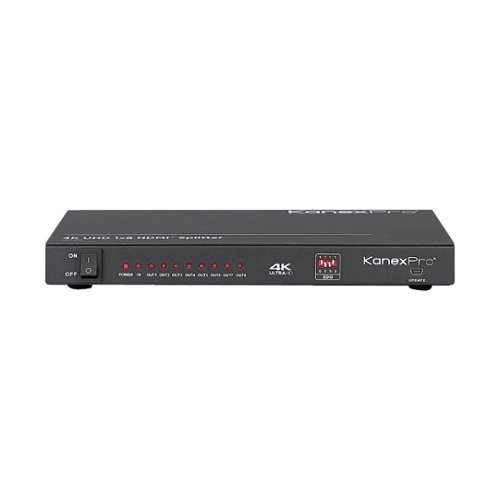 KanexPro - 4K UHD 1x8 HDMI Splitter - Black-Angle_Standard