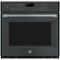 GE - Café Series 29.8" Built-In Single Electric Convection Wall Oven - Black Slate-Front_Standard