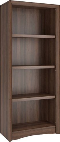CorLiving - Quadra 3-Shelf Bookcase - Walnut