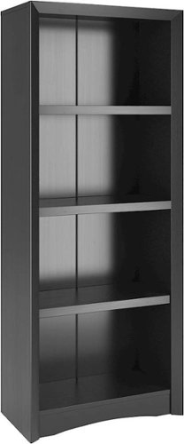 Photos - Display Cabinet / Bookcase CorLiving  Quadra Collection 4 Shelf Floor-Standing Bookcase - Black LSA 