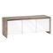 Salamander Designs - Chameleon Barcelona A/V Cabinet for Most Flat-Panel TVs up to 75" - Natural Walnut /Gloss White-Front_Standard