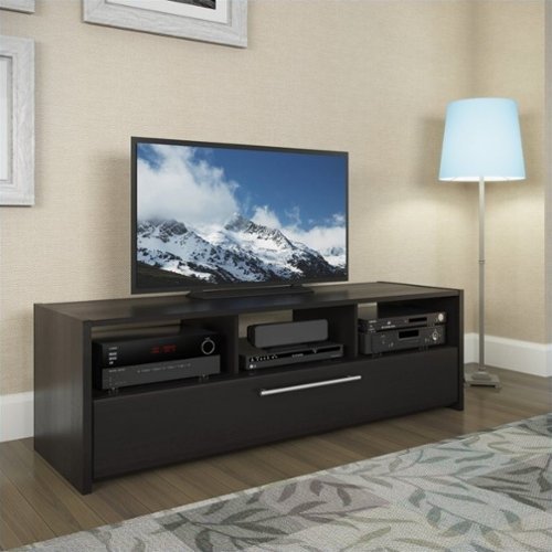 CorLiving - Black Wooden TV Bench, for TVs up to 75" - Black