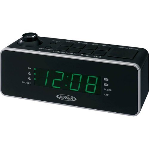  JENSEN - AM/FM Dual-Alarm Clock Radio with Projection