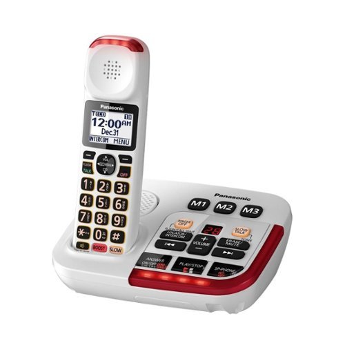 Panasonic - KX-TGM420W DECT 6.0 Expandable Cordless Phone System with Digital Answering System - White