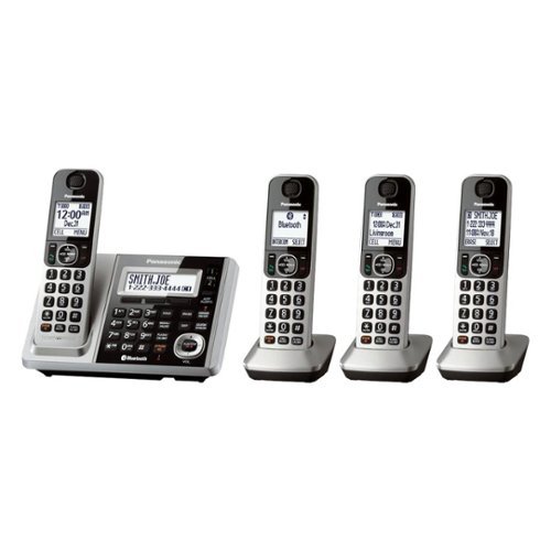 Panasonic - KX-TGF374S DECT 6.0 Expandable Cordless Phone System with Digital Answering System - Silver-Angle_Standard 