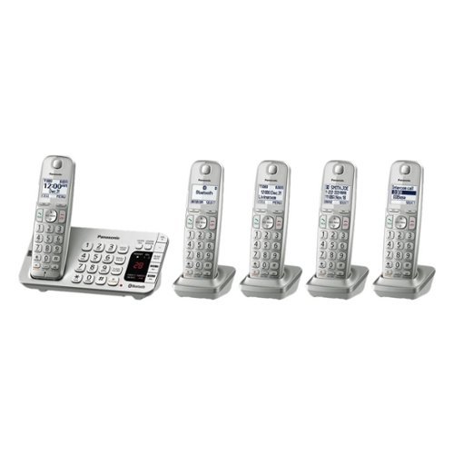  Panasonic - KX-TGE475S Link2Cell DECT 6.0 Expandable Cordless Phone System with Digital Answering System - Silver