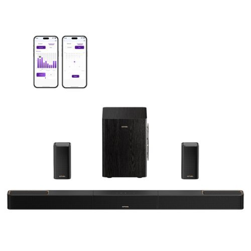 Ultimea - Skywave Series 7.1.4ch Wireless Surround Sound System for TV, Dolby Atmos SoundBar with 8" Wireless Subwoofer - Black-Front_Standard 