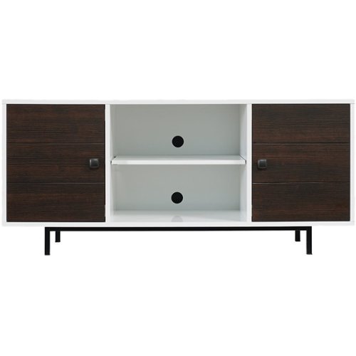 Bell'O - Ridgeville TV Stand for Most Flat-Panel TVs Up to 60&quot; - High Gloss White/Midnight Cherry