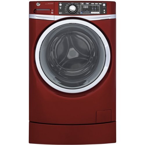 GE - RightHeight 4.9 Cu. Ft. 13-Cycle Front-Loading Washer - Ruby Red