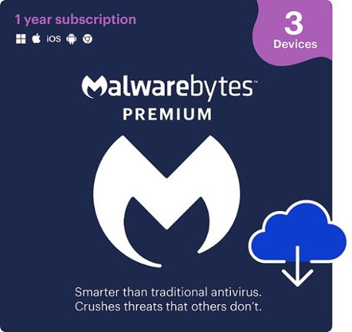 Malwarebytes - 4.0 Premium (3-Devices) - Windows, Mac OS, Android, Apple iOS [Digital] - Blue, White