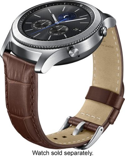  Leather Wrist Strap for Samsung Gear S3 Frontier/Classic - Alligator grain brown