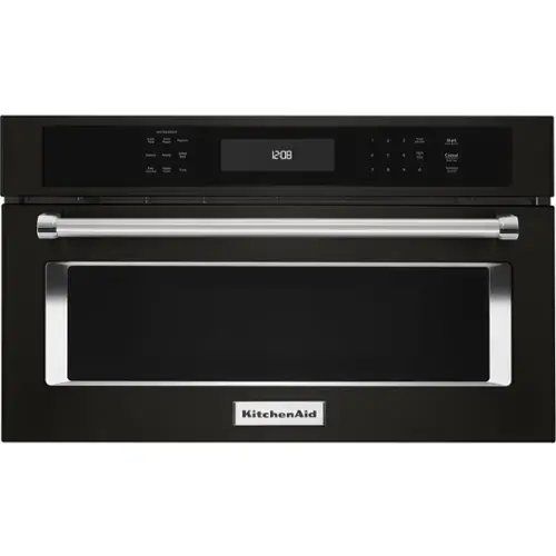 Front. KitchenAid - 1.4 Cu. Ft. Built-In Microwave - Black Stainless Steel.