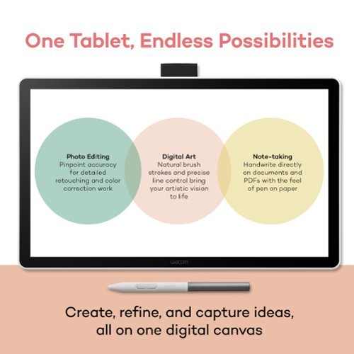 Wacom One 14 (2025) Pen Display Drawing Tablet - White WORLDWIDE DELIVERY