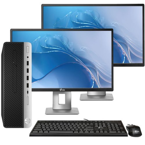 HP - Refurbished Excellent - ProDesk G4 SFF Desktop Computer PC | Intel Core i5-8th 3.0GHz | 16GB DDR4 RAM | 256GB SSD | Dual 22" LED | Wi-Fi | Win11 - Black-Front_Standard 