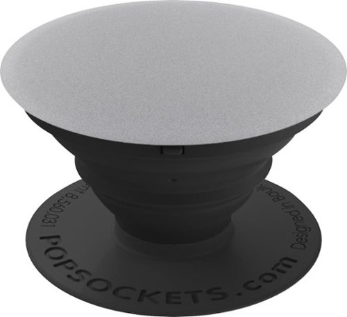 PopSockets - Finger Grip/Kickstand for Mobile Phones - Grey Aluminum-Front_Standard 