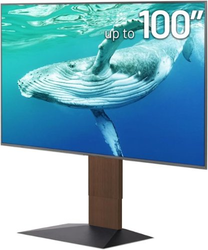 WALL - V4 – Sleek Shallow Floor TV Stand for Extra Large 50-100 Inch, for Living Room and Bedroom, Japan-Engineered Design - Walnut-Front_Standard 