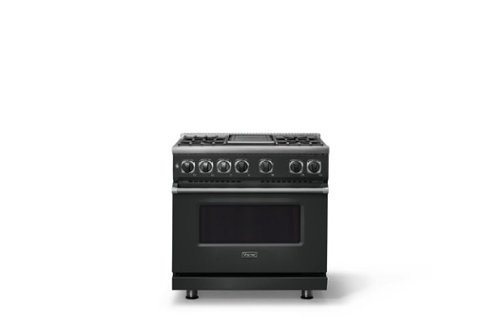 Viking - 36 in. Wide 4 Burner Dual Fuel Sealed Burner Range with Griddle - Antique Bronze-Front_Standard 