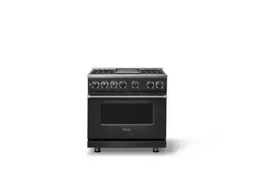 Front. Viking - 36"W. 5.6 Cu. Ft. 7S Self-Clean LP Dual Fuel Range-Antique Bronze - Antique Bronze.