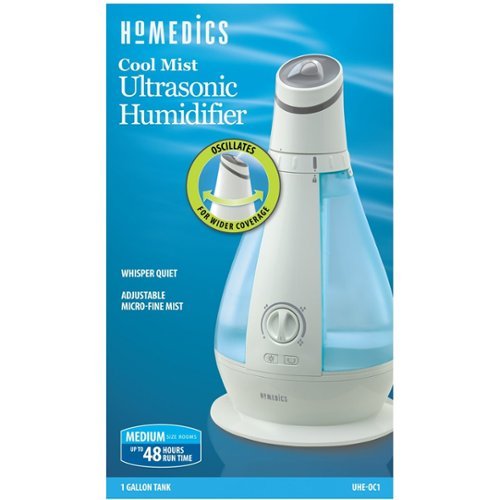  HoMedics - 1 Gal. Ultrasonic Cool Mist Humidifier - Blue/White