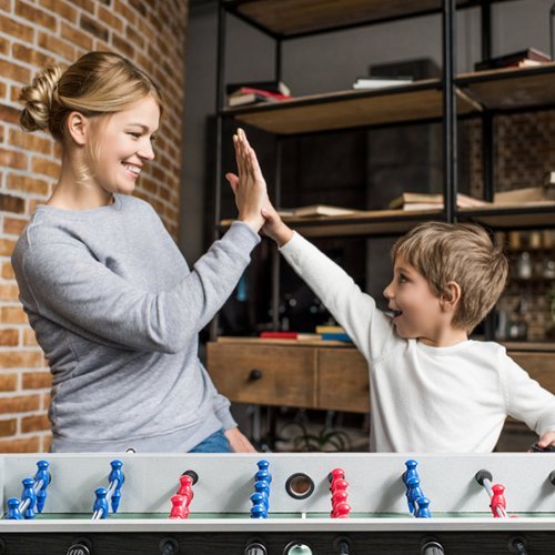 Costway 48'' Competition Sized Wooden Soccer Foosball Table Adults & Kids Home Recreation - Black GLOBAL SHIPPING