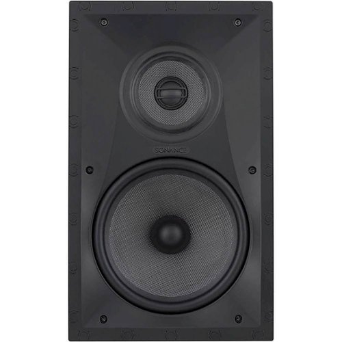 Sonance - Visual Performance 8" 3-Way In-Wall Rectangle Speakers (Pair) - Paintable White