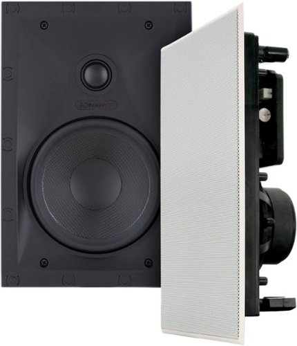 Sonance - VP62 RECTANGLE - Visual Performance 6-1/2" 2-Way In-Wall Speakers (Pair) - Paintable White