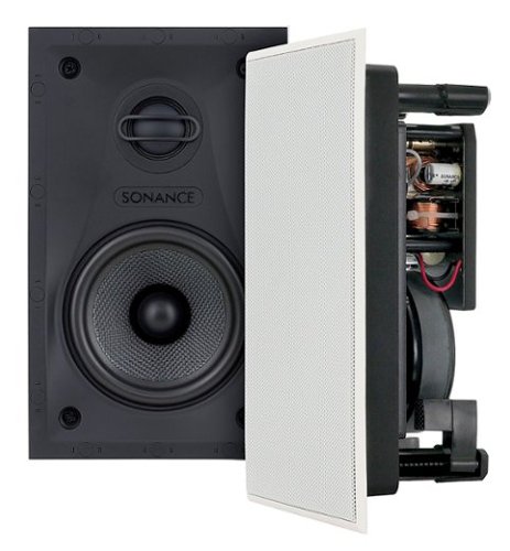 Sonance - VP46 RECTANGLE - Visual Performance 4-1/2" 2-Way In-Wall Rectangle Speakers (Pair) - Paintable White