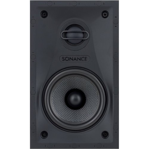 Sonance - Visual Performance 4-1/2" 2-Way In-Wall Rectangle Speakers (Pair) - Paintable White