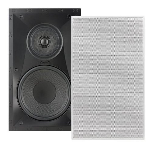 Sonance - VP82 RECTANGLE SINGLE SPEAKER - Visual Performance 8" 3-Way In-Wall Rectangle Speaker (Each) - Paintable White