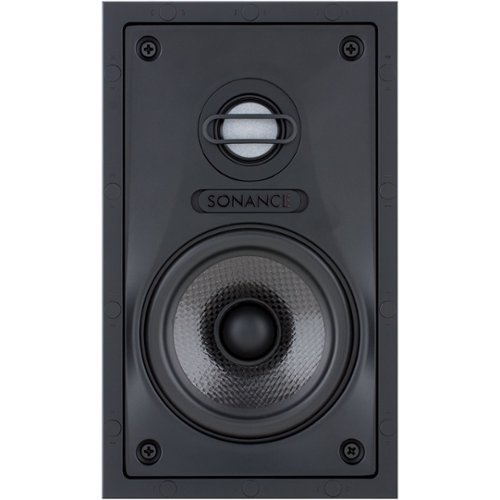 Sonance - Visual Performance 4-1/2" Rectangle 2-Way In-Wall Speaker (Each) - Paintable White
