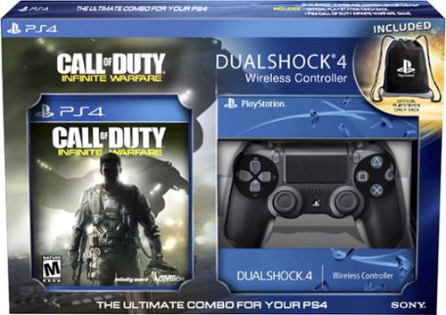  Sony - Dualshock 4 Wireless Controller and Call of Duty: Infinite Warfare Bundle for PlayStation 4 - Black