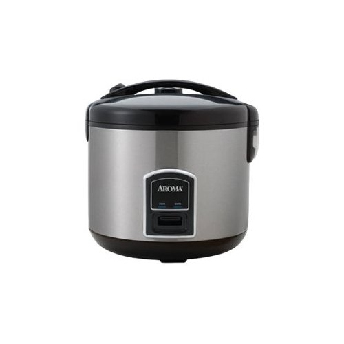 AROMA - Professional 20-Cup Rice Cooker/Steamer - Black/silver