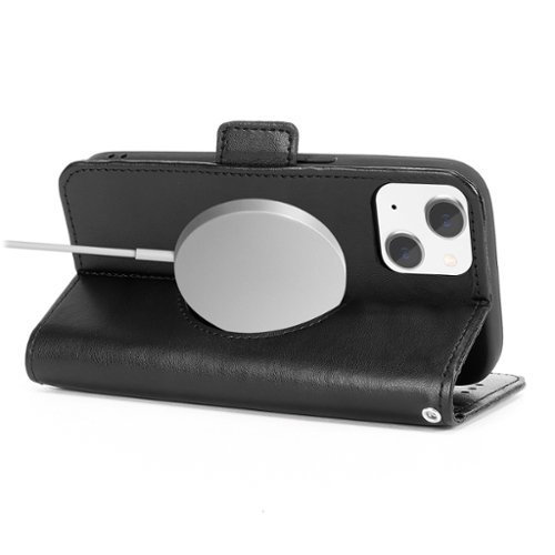 SaharaCase Genuine Leather Folio Wallet Case for Apple iPhone 15 - Black BUY ONLINE