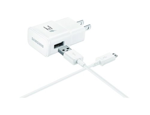 Samsung - Fast Charge Travel Charger With USB To Micro USB Cable | Color: White - White-Front_Standard 