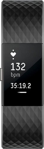  Fitbit - Charge 2 Activity Tracker + Heart Rate (Large) - Black Gunmetal