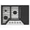 Whirlpool - 30" Built-In Gas Cooktop with 3 Burners and 2-in-1 Hinged Grate to Griddle - Stainless Steel-Front_Standard
