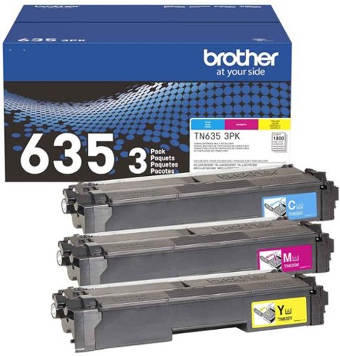 Brother - Genuine TN635 3PK 3-Pack of Standard Yield Cyan, Magenta, and Yellow Toner Cartridges - Cyan/Magenta/Yellow
