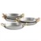 Martha Stewart - 6 Piece Mini Vintage Oval Au Gratin Pan Set with Brass Handle - Silver and Gold-Front_Standard