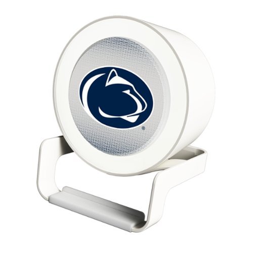 Keyscaper - Penn State Nittany Lions Linen Print Nightlight Charger & Bluetooth Speaker - White-Front_Standard 