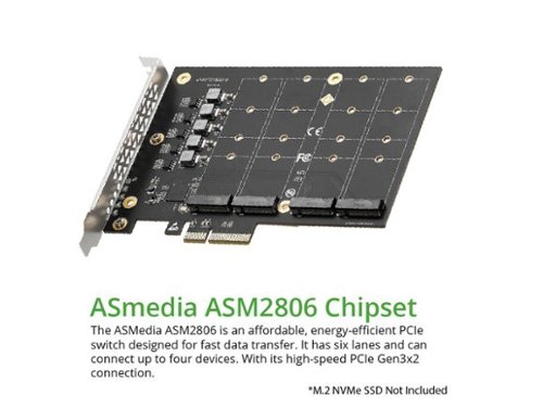 Syba PCIe 3.0 x4 to 4 Port M.2 NVMe Adapter Card - Best Buy