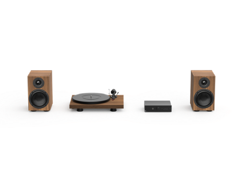 Pro-Ject - Colorful Audio System w/ Turntable, Amplifier & Speakers - Satin Walnut - Satin Walnut